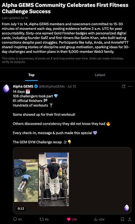 X trend celebrating the first GEMs Fitness Challenge results
